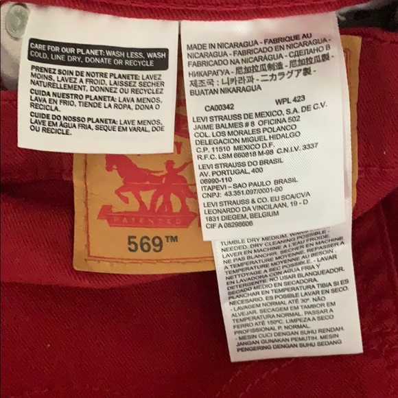 Levi Strauss & CO red jeans W31 L34 - Picture 5 of 6